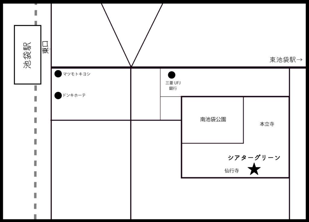 シアターグリーン　BOX in BOX THEATER 地図